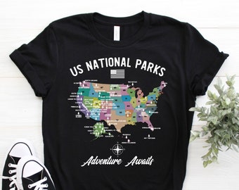 US national parks map T-shirt, national park vintage shirt, national park, national parks, national parks shirt, national park tshirt,