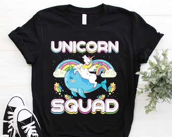 Narwhal T-Shirt, Narwhal Gift, Narwhal TShirt, Unicorn Tee, Whale, Cute Narwhal, Narwhal Lover, Kids Girls Birthday Party, Save The Narwhals