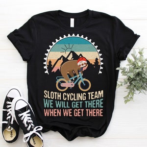 Funny Vintage Sloth Cycling Bike Bicycle Riding Biking Cyclists Cycologist T-Shirt, Sloths Lover Bicycles Bikes Riders Gifts, Triathlon Tees