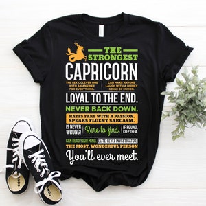 Capricorn Astrological Sign Zodiac Facts T-Shirt, Born In December January Month Gift, Birthday Party Present, Funny Horoscope Astrology,