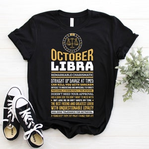 Libra Horoscope Zodiac Facts Traits Astrological Sign T-Shirt, Born On September 23 - October 22 Gifts, Libra Birthday, Christmas Present,