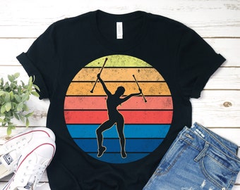 Baton Twirling T-Shirt, Rhythmic Gymnastics Performer Gift, Twirler Birthday Present, Rhinestone Twirl Gymnast Costume, Gymnasts Girl Mom,