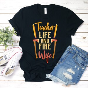 Firefighter Wife Women&#39;s T-Shirt, Firefighter Wife T Shirt, Firefighter Wife T Shirts, Gift for Firefighter Wife, Firefighter Wife Gift,