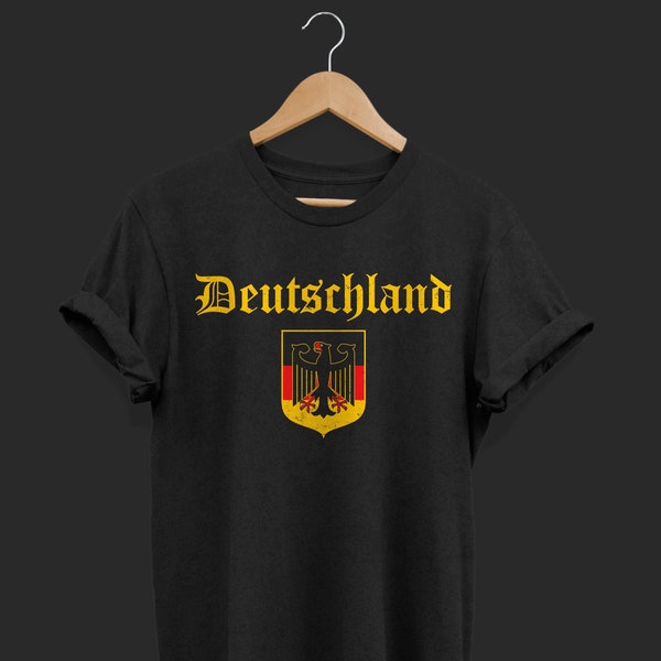 Deutschland Germany Flag Coat Of Arms Eagle Banner Vintage T-Shirt, Oktoberfest, Gift For Men Women, Retro Vintage German, Birthday Present,