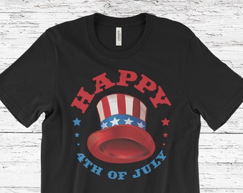 Happy 4th of July T-Shirt, Patriotische T-Shirts, Independence Day, Vierter Juli, Merica Shirt, USA Flagge, 4. Juli Tank Top,
