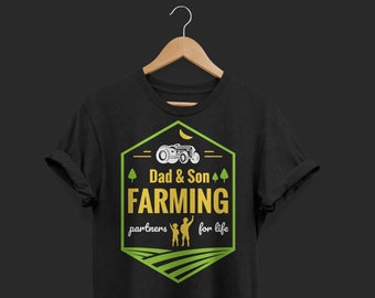 Dad and Son Farming Partners For Life Farming Shirt, Farmer T Shirts, Farm TShirt, Farming Gifts, Tractor Tee, Funny Farm, Farming Dad,