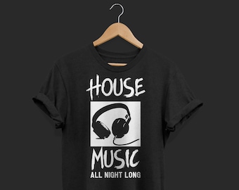 Dj House Music T-Shirt, Old School Dj T Shirts, Dj Tanner TShirt, Gift for Dj, Disc Jockey Tee, Vinyl Record, Birthday Present, Headphones,