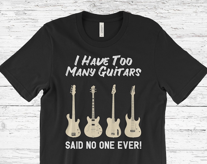 T-shirt Humoristique Guitar Octopus - 100% Coton, Unisexe, Noir, Personnalisable
