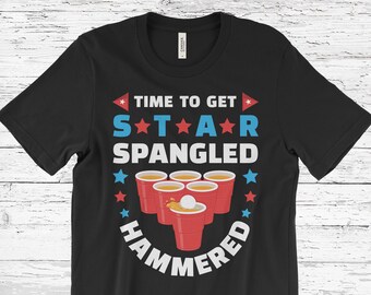 Tijd om Star Spangled Hammered 4 juli T-shirt, Patriottische shirts, Onafhankelijkheidsdag, Vierde juli, Merica Shirt, Grappig 4 juli,
