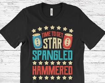 Tijd om Star Spangled Hammered 4 juli T-shirt, Patriottische shirts, Onafhankelijkheidsdag, Vierde juli, Merica Shirt, Grappig 4 juli,