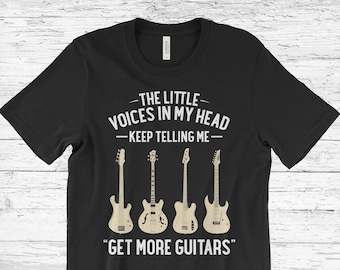 The Little Voices in My Head Keep Telling Me Get More Guitars Unisex T-Shirt, Funny Guitar Shirt, Guitar T Shirt, Vintage Guitar Shirt