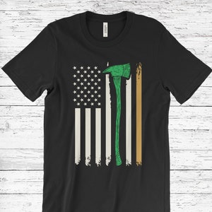Ierse brandweerman mannen T-shirt, Amerikaanse Ierse vlag brandweerman T-shirt, brandweerman T-shirts, cadeau voor brandweerman, brandweerman papa,