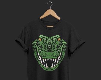 Crocodile Alligator Face Crocodiles Gator T-Shirt Apparel, Reptiles Animals Lover Gift, Zoo Zookeeper, Adult Kids Funny Costume Present Tees