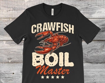 Crawfish Boil Master Vintage T-Shirt, Funny Crawfish Pun Gift, Cooking Seafood Pot Chef, Fishing Fisherman Present, Mothers Day Fathers Day,
