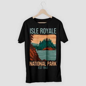 Isle Royale National Park US Vintage T-Shirt, USA Lake Superior Michigan Canada Parks Lover Gifts, Adventure Outdoors, Camping Hiking Travel