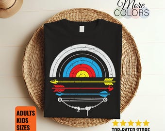 Archery Target Arrows Archer Gift Outfit, Arrow Bow Sport Lover Present T-Shirt, Boys Girls Bowman, Shooting Competition Team Dad Mom Family