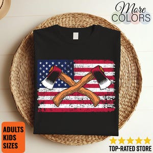 Axe Throwing American Flag USA T-Shirt, Axes Hatchet Thrower Gift, Cool US Axe Throw Hobby Events Lover, Tournaments Competition Costume,