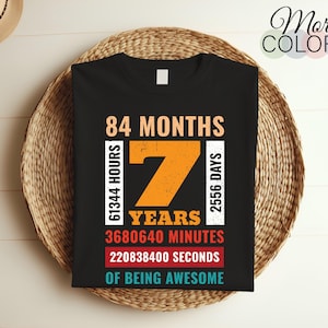 Vintage 7th Birthday 7 Years Old Wedding Anniversary Gift T-Shirt Vintage 7th Birthday 7 Years Old Wedding Anniversary Gift T-Shirt