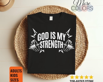 God Is My Rock T-Shirt Funny Christian Gym Shirt Men Women Workout Tee Fitness Gift Faith Lover Apparel Religious Exercise Training Outfit