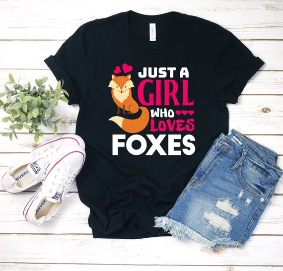 Girls Fox T Shirt Gift Just A Girl Who Loves Foxes Girls Fox T Shirt Gift Just A Girl Who Loves Foxes