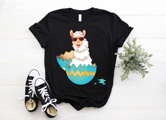 Funny Easter T-Shirt Llama Easter Egg Shirt Kids Funny Easter T-Shirt Llama Easter Egg Shirt Kids