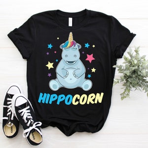 Hippocorn Unicorn Hippopotamus Vintage Hippo T-Shirt, Cute Hippos Costume Gift, Funny Wildlife Animals Lover, Zoo Trip, Birthday Present,