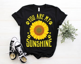 Plus Size Loose Blouse Tops You are My Sunshine Sunflower T Shirt Gifts for Women Girl 
