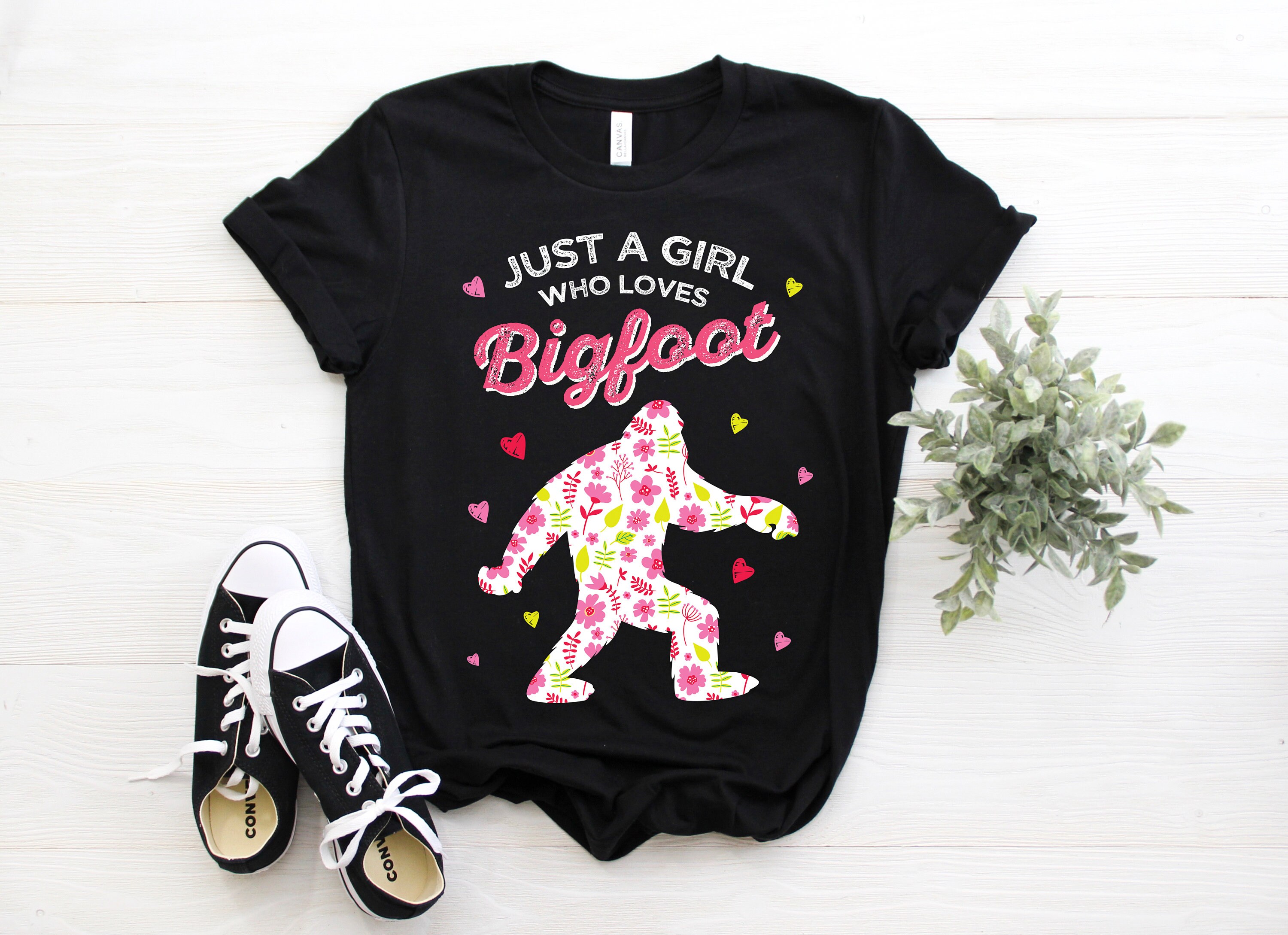 Girl Bigfoot T-Shirt, Just A Girl Who Loves Bigfoot Shirt Girl Bigfoot T-Shirt, Just A Girl Who Loves Bigfoot Shirt