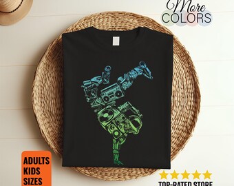 Breakdance Hip Hop T Shirt, Retro B Boy DJ Graphic Tee, Street Dance Music Gift, Rap Culture Apparel, Dancer Lover Unisex Shirt