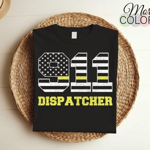 911 Dispatcher Dispatch T-Shirt, Geschenk der amerikanischen Flagge, Ersthelfer, 911 Worker Geschenke, Rettungsdienste, Held Dispatcher Shirt