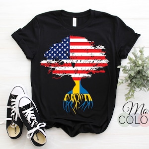 American Flag Swedish Roots Sweden Flag T-Shirt, Swedishs, Swedish Gifts, Swedish Present, Swedish Birthday, Swedish Hoodie,