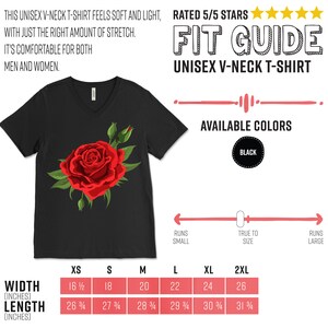 Single Red Roses Flower Of Cute Red Roses Flower Gardening T-Shirt, Gift Who Loves Pretty Floral Designs, Valentine's Day Birthday Present, image 9