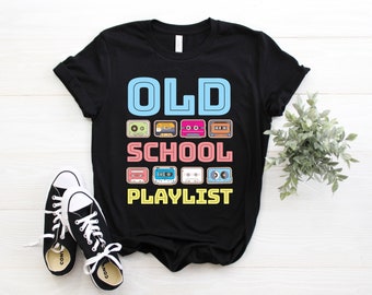 Old School Playlist Cassette Tape T-Shirt, 90s Vibe, 90's Party Costume, 90s TShirt, 90's Party, 90s Music Shirts, 90s Clothing, 90s Hip Hop