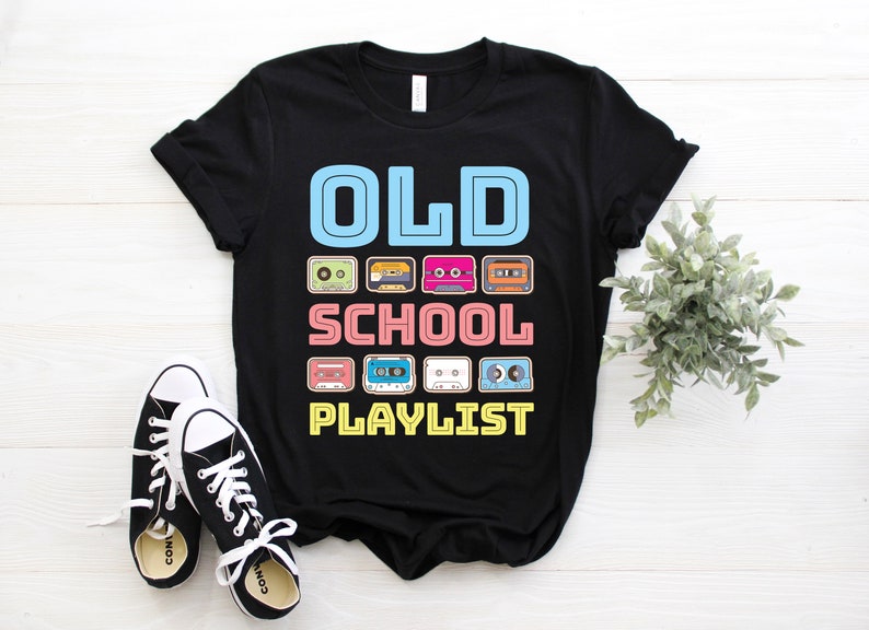 Download Old School Playlist Cassette Tape T-Shirt 90s Vibe 90's | Etsy