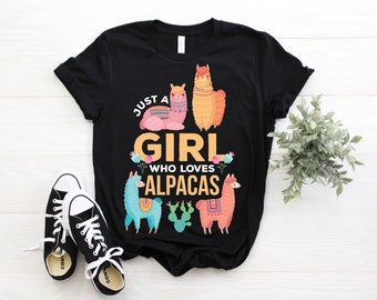 Just A Girl Who Loves Alpacas T-Shirt Funny Animal Gift Just A Girl Who Loves Alpacas T-Shirt Funny Animal Gift