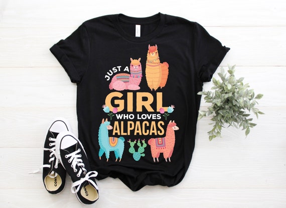 Just A Girl Who Loves Alpacas T-Shirt Funny Animal Gift Just A Girl Who Loves Alpacas T-Shirt Funny Animal Gift