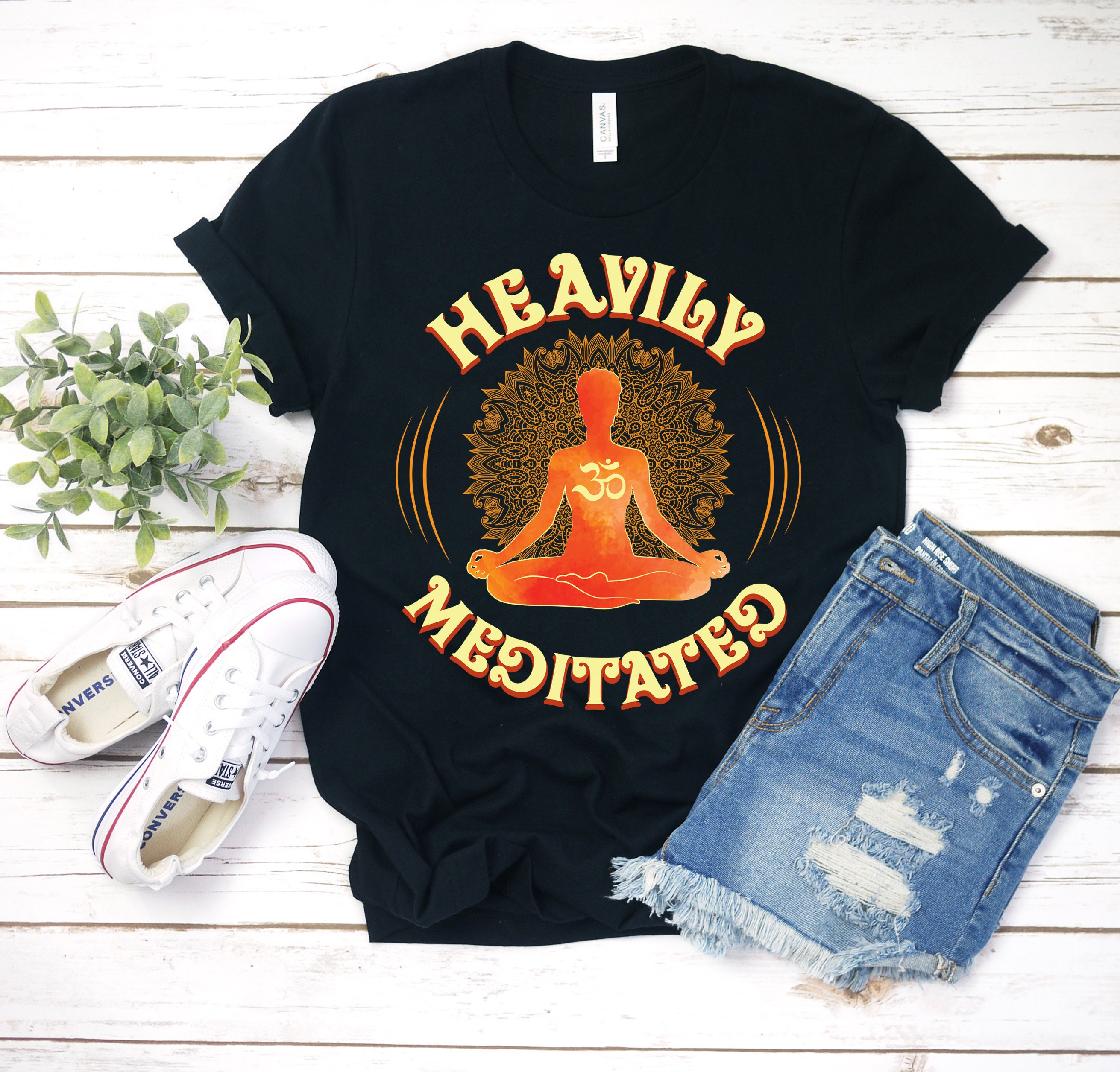 Namaste Yoga T-Shirt Damen - Meditation Kleidung Mit V-Ausschnitt