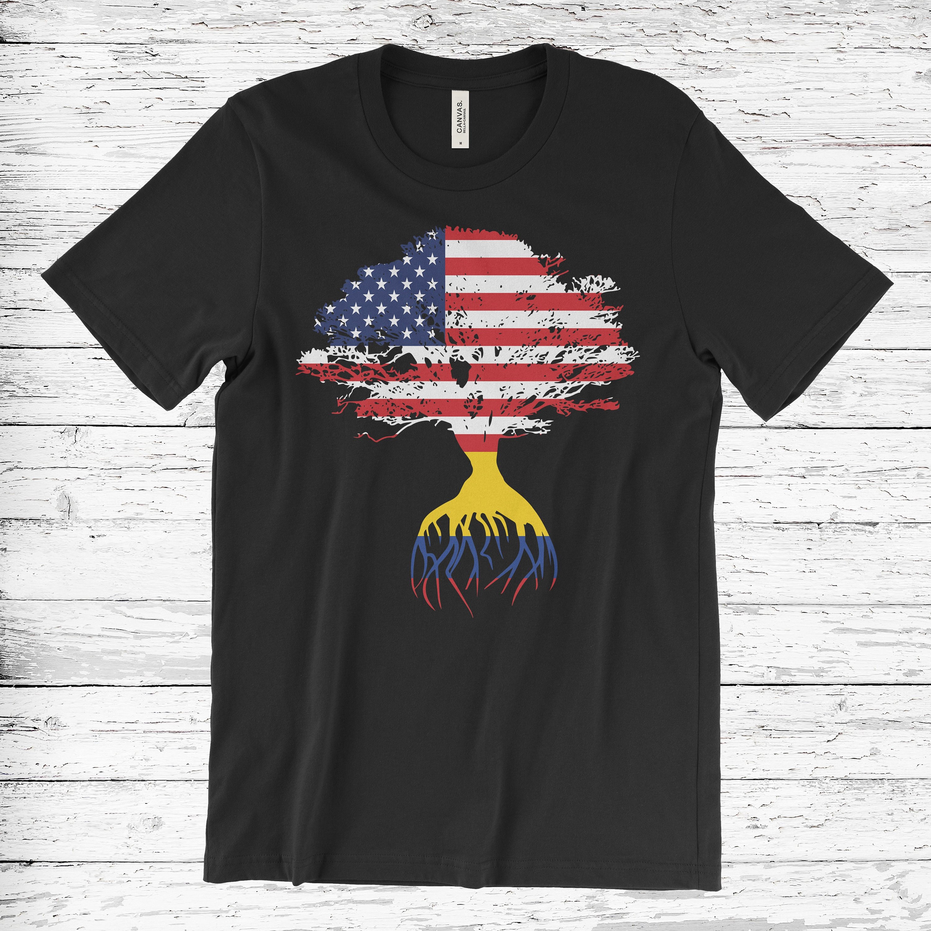 American Flag Colombian Roots Colombia Flag T-Shirt | Etsy