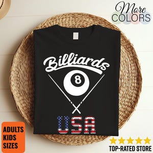 Billiards shirt, billiards gift, billiard shirt, pool shirt, billiards t shirt, billiards tee shirt, 8 ball t-shirt, vintage billiards