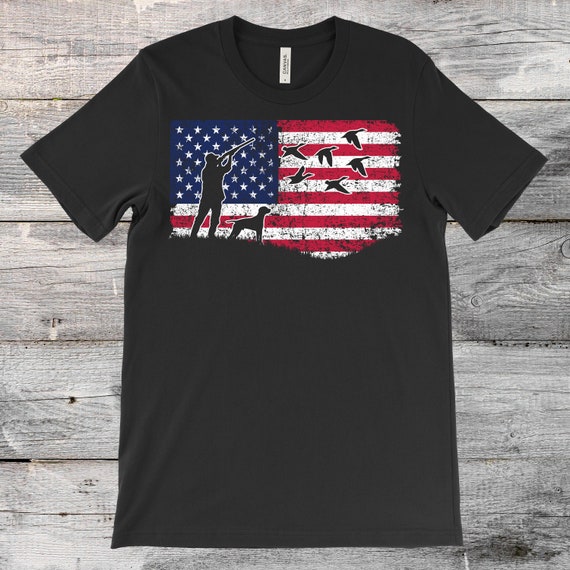 Duck Hunting Usa Flag T Shirt - Waterfowl Geese Game Hunter Duck Hunting Usa Flag T Shirt - Waterfowl Geese Game Hunter