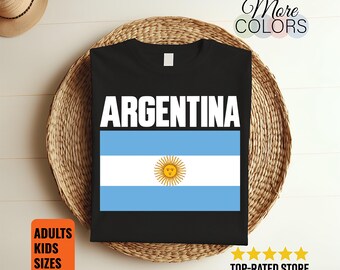 Argentina Flag T-Shirt, Argentinian Pride Graphic, Blue White Sun Tee, South American Heritage Gift, Cultural Roots, Travel Soccer Supporter
