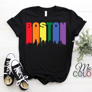 Boston rainbow unisex t-shirt, boston shirt, boston, boston tee, boston tshirt, boston t-shirt, boston t shirt, boston gift
