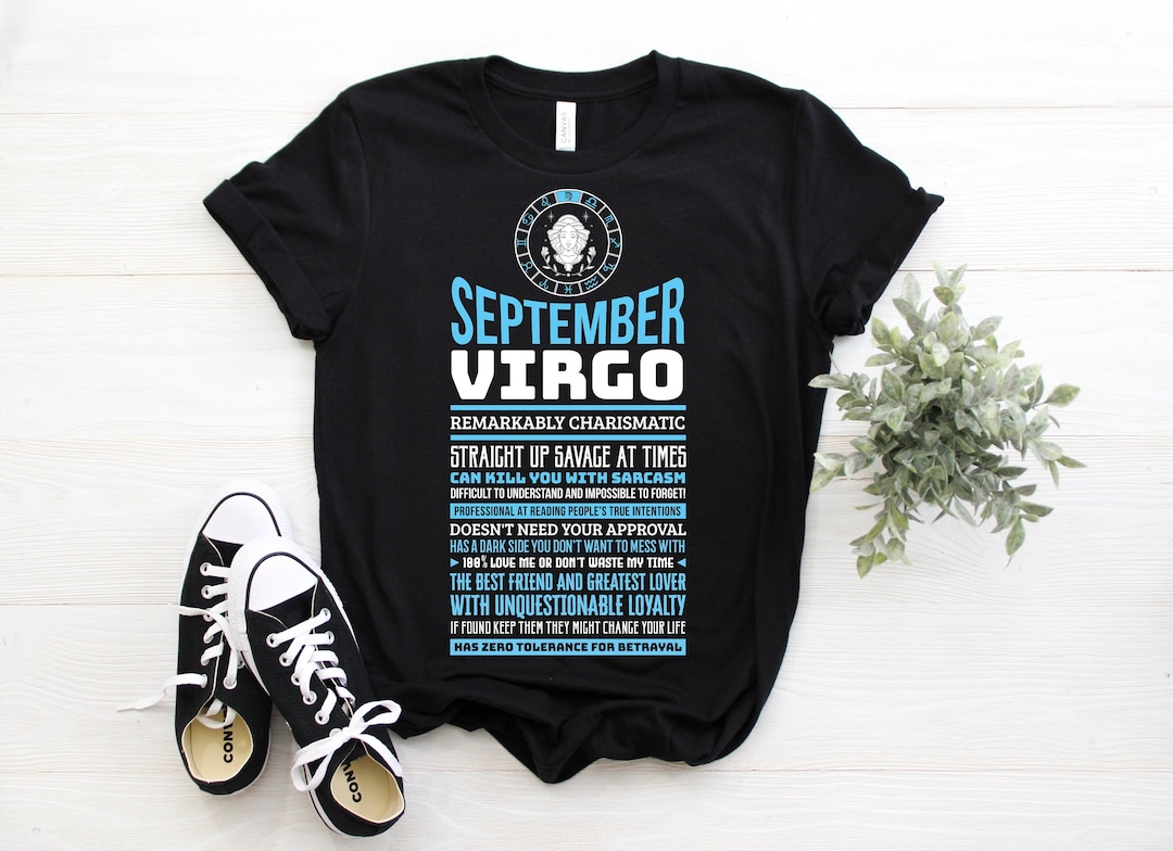 Virgo Facts Traits Horoscope Zodiac Astrological Sign Funny T-shirt, Born on August 23 - September 22 Gifts, Cool Virgo Birthday Present Tee - Etsy