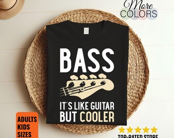 El bajo es como la guitarra pero más genial camiseta de bajo para hombre, camiseta de bajo, camiseta de guitarrista, camiseta de guitarra vintage, camiseta de banda, regalo de bajo,