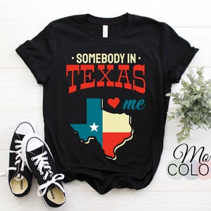 Jemand in Texas liebt mich Flagge Karte Geschenk USA US Vintage Geschenk T-Shirt, amerikanischer Zustand stolzes Texas TShirt Heimatstadt Zustand, Kostüm T-Shirts,