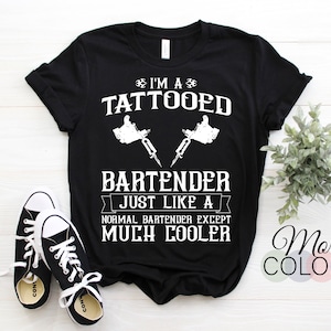 Bartender T-Shirt, Bartender Gifts, For Bartending School, Drinking Bar Shirts, Tattoo Tee, Funny Bartender Tank Top, Birthday Present,