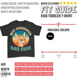 Best Chihuahua Dad Ever Vintage Cute T-Shirt, Chiwawa Dog Owner Gift, Funny Pet Puppy T Shirts, Birthday Christmas Costume, Father's Day, image 8