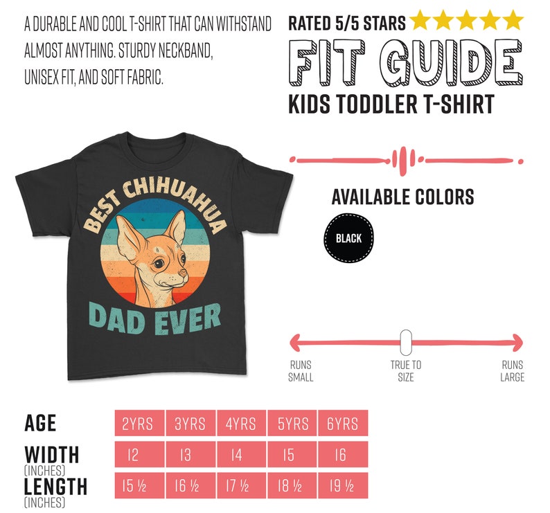 Best Chihuahua Dad Ever Vintage Cute T-Shirt, Chiwawa Dog Owner Gift, Funny Pet Puppy T Shirts, Birthday Christmas Costume, Father's Day, image 8