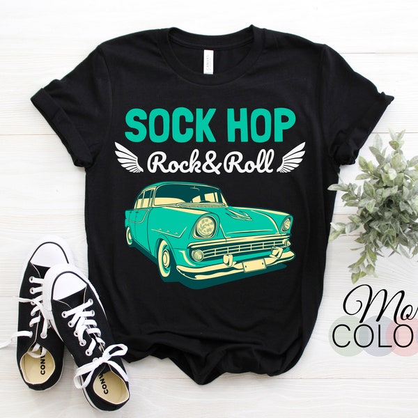 Sock Hop Rock And Roll Dance Retro 1950s Party Doo Wop Rockabilly Pink T-Shirt, 50s Lover Costume For Women Men, Vintage Retro Dancer Gift,