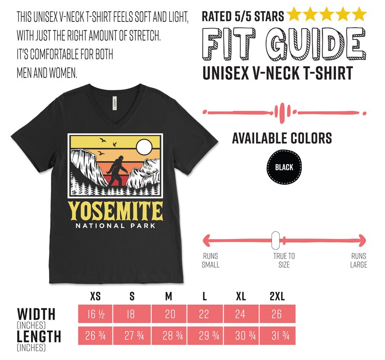 Yosemite National Park US T-Shirt, Bigfoot Sasquatch Yeti USA California Parks Lover Gift, Camping Hiking Travel Souvenirs, Birthday Present image 4